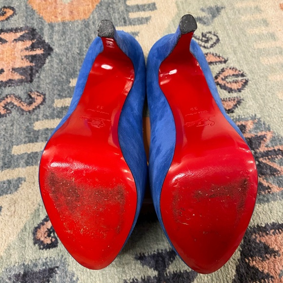 💎 EUC! Christian Louboutin Highness 160 Veau Velours Blue - Picture 3 of 9